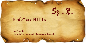 Szűcs Nilla névjegykártya